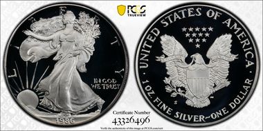 1986-S $1 Silver Eagle PR69DCAM