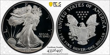 1986-S $1 Silver Eagle PR69DCAM