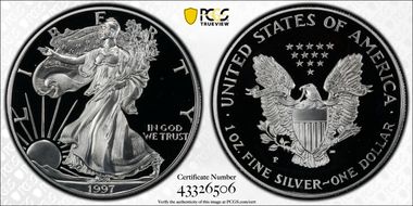 1997-P $1 Silver Eagle PR69DCAM