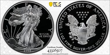 1997-P $1 Silver Eagle PR69DCAM