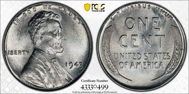 1943 1C MS67+