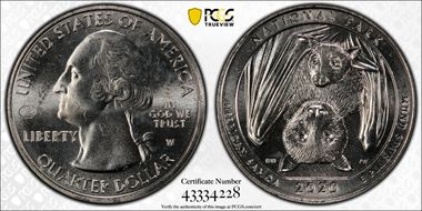 2020-W 25C American Samoa NP V75 MS63+ 