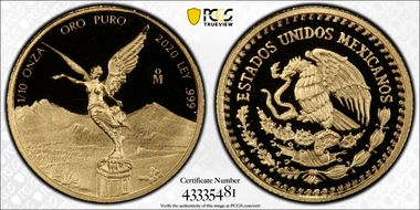 2020-Mo 1/10 oz Libertad Gold PR70DCAM