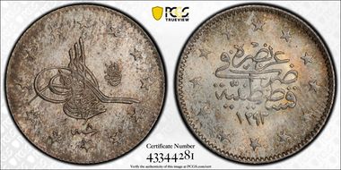 AH1293//8 (1883) 2 Kur KM-736 MS66+