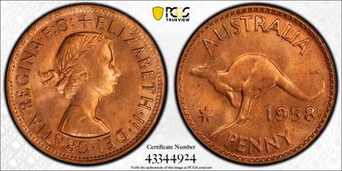 1958 (m) 1D MS64RD
