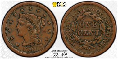 1857 1C Large Date XF40BN