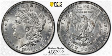 1881-O $1 MS62