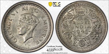 1945(B) Rupee SW-9.32 Large 5 MS62
