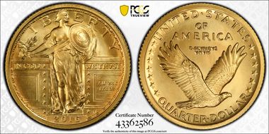 2016-W 25C 100th Anniversary Gold SP69