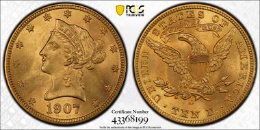 1907-D $10 MS64