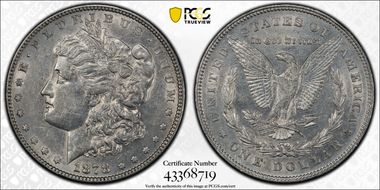 1878 7TF $1 VAM 144 AU50