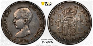 1888-MP M 5 Pta (1888) N1