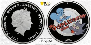 2021-P $1 The Itchy & Scratchy Show First Strike PR70DCAM