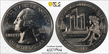 2019-S 25C American Memorial NP MS65