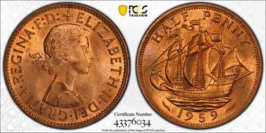 1959 1/2D S-4158 MS64RD