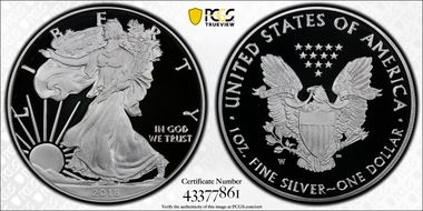 2018-W $1 Silver Eagle PR70DCAM