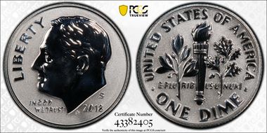 2018-S 10C Reverse Proof Silver 50th Anniversary Set PR69