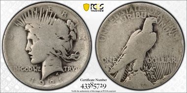 1921 $1 High Relief, Peace G4