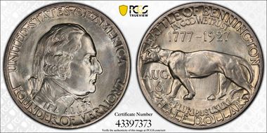 1927 50C Vermont MS65