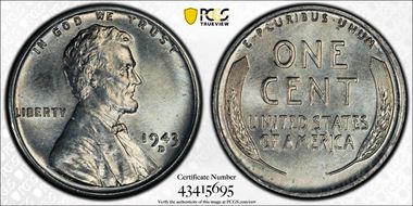 1943-D 1C MS64