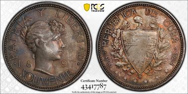 1897 S Peso KM-M1 Pat 97 MS61