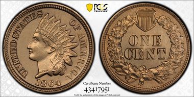 1864 1C Copper-Nickel N1