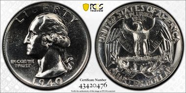 1940 25C PR67
