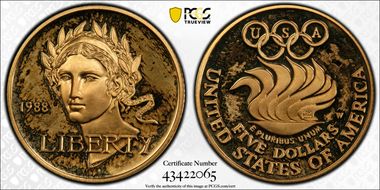 1988-W $5 Olympic PR66DCAM
