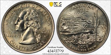 2008-D 25C Arizona MS65