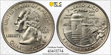 2009-D 25C Puerto Rico MS65