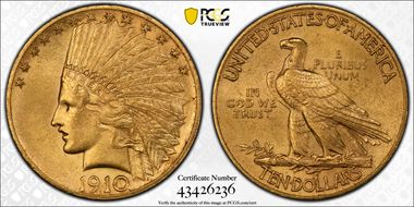 1910 $10 AU58