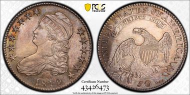 1819/8 50C Large 9 MS64