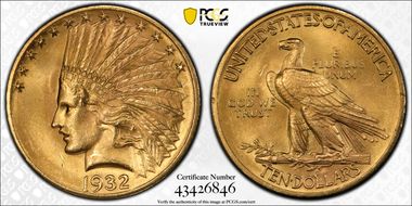 1932 $10 MS64+