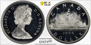 1966 S$1 Large Beads Ag PL66DCAM
