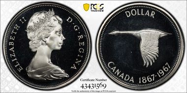 1967 S$1 PR67DCAM