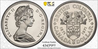 1971 $1 British Columbia Ni SP67