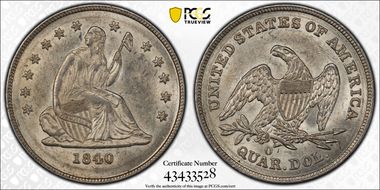 1840-O 25C No Drapery MS61