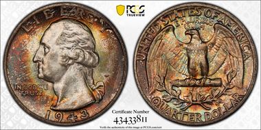 1943 25C MS66