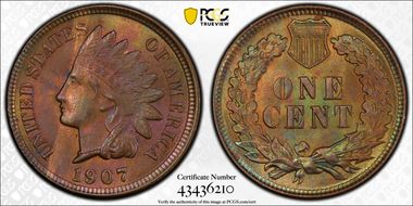 1907 1C MS64BN