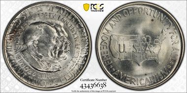 1953 50C Washington-Carver MS65