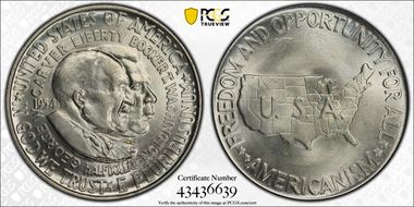 1954 50C Washington-Carver MS65