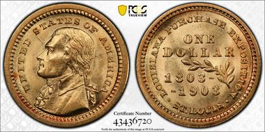 1903 G$1 LA Purchase, Jefferson MS63