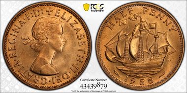 1958 1/2D S-4158 MS66RD