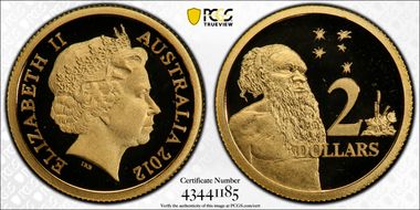 2012 $2 Aboriginal 0.5g Gold PR70DCAM