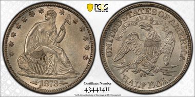 1873-CC 50C Arrows MS62