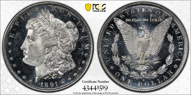 1891-S $1 MS64DMPL