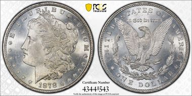 1878 7TF $1 Reverse of 1879 MS65