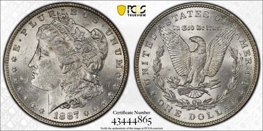 1887 $1 MS62