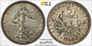 1964 5 Fr Gad-770 F-340 AU53