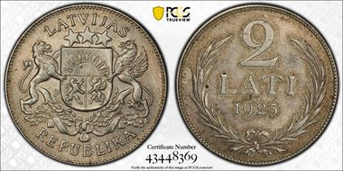 1925 2 Lat AU58